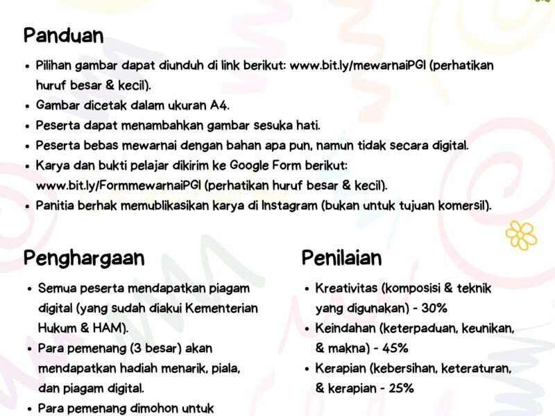 GRATIS! Lomba Mewarnai Online Tingkat Nasional Rayakan Hari Guru Nasional 2025 (TK & SD)